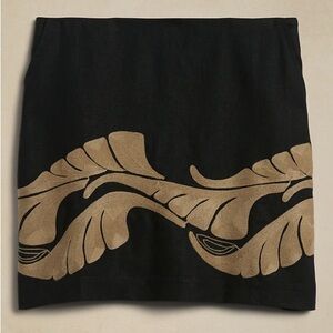 NWT Banana Republic Botanica Linen Embroidered Mini Skirt 0